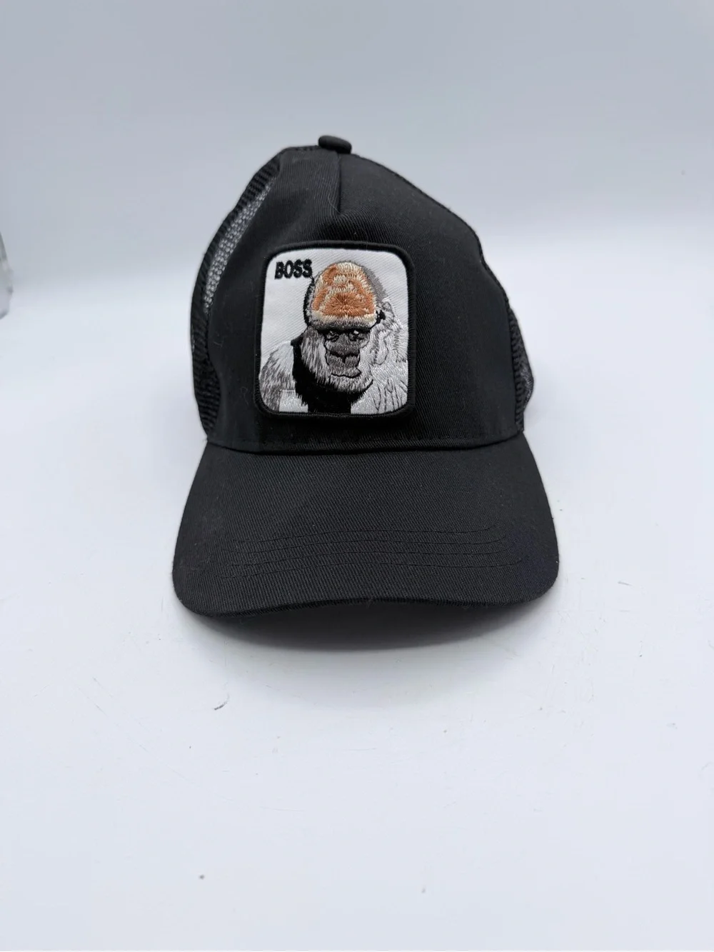Goorin Bros The Farm Hat Cap Snap Back One Size Black Trucker BOSS Gorilla Mens